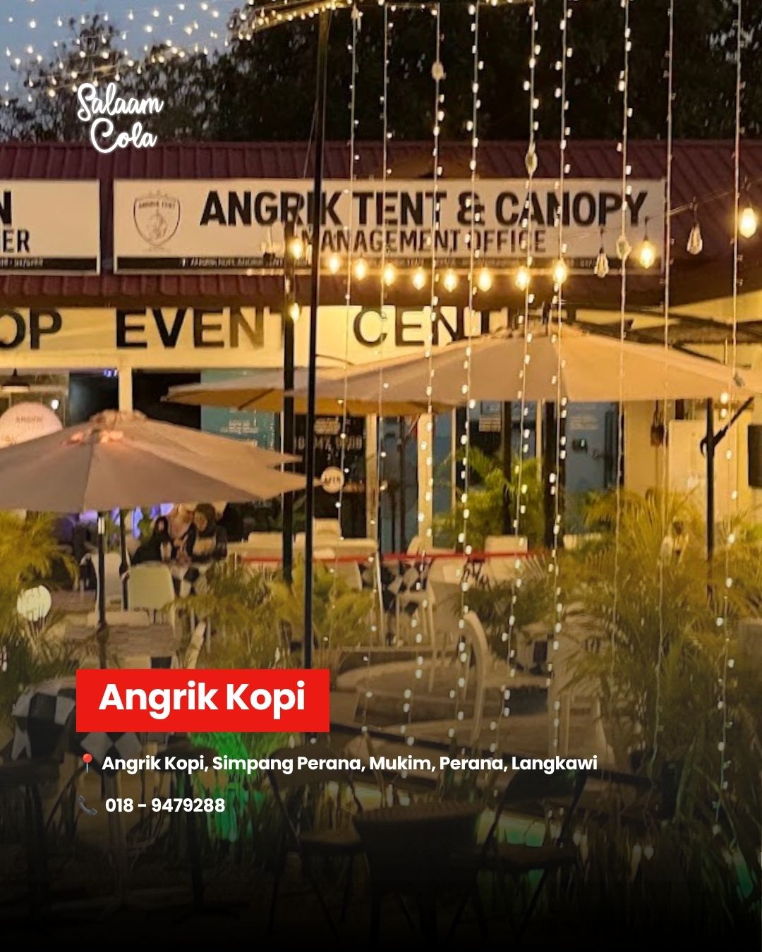 Angrik Kopi — Angrik Kopi, Simpang Perana, Mukim, Perana, Langkawi. Contact: 018-9479288